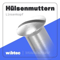 Hülsenmuttern M5 X 14 mit Linsenkopf u. Schlitz Edelstahl A1