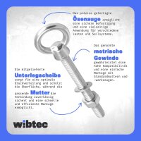 Augbolzen mit metrischem Gewinde Edelstahl A4