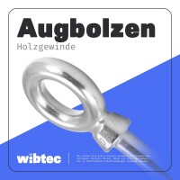 Augbolzen mit Holzgewinde Edelstahl A4