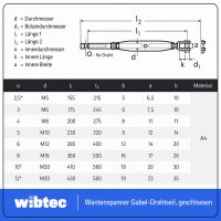 Wantenspanner Gabel/Drahtseil geschweißt...