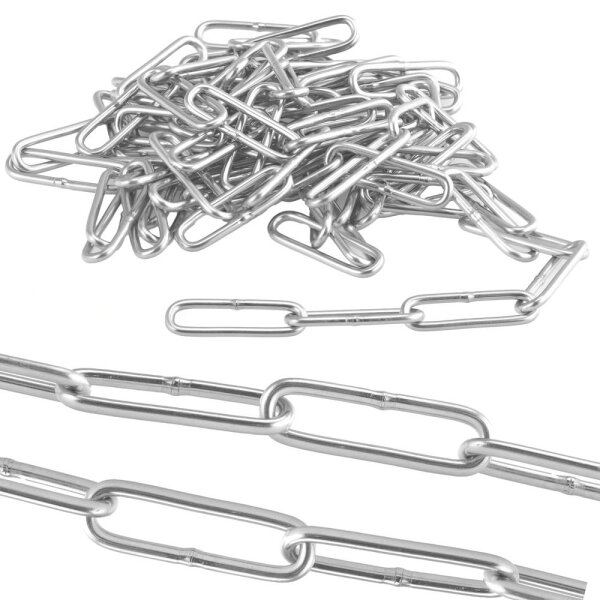 Kette, langgliedrig, Edelstahl A4, DIN763