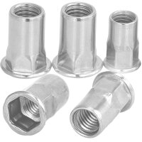 Einnietmuttern M6x15,5 Flachkopf offen...