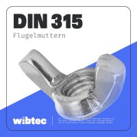 Flügelmuttern M3 amerik. Form Edelstahl A2 ähnl. DIN 315 - Handmutter