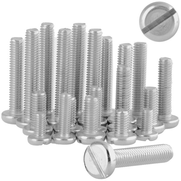 Flachkopfschrauben M4x20 Schlitz Edelstahl A2 DIN 85 - Schlitzschraube
