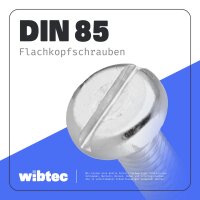 Flachkopfschrauben M4x20 Schlitz Edelstahl A2 DIN 85 - Schlitzschraube