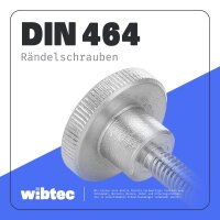 Rändelschrauben M5x8 hohe Form Edelstahl A1 DIN 464 - Griffschraube