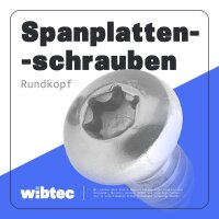 Rundkopf-Spanplattenschrauben 6,0x80mm Edelstahl A2 - Holzschraube Rundkopf