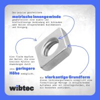 Vierkantmuttern niedrige Form Edelstahl A2 DIN 562 - Quadratmutter