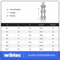Duplex-Drahtseilklemme Edelstahl A4 - Seilklemme